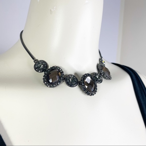 Victorian-Style Brown Gem Necklace - Picture 2 of 7